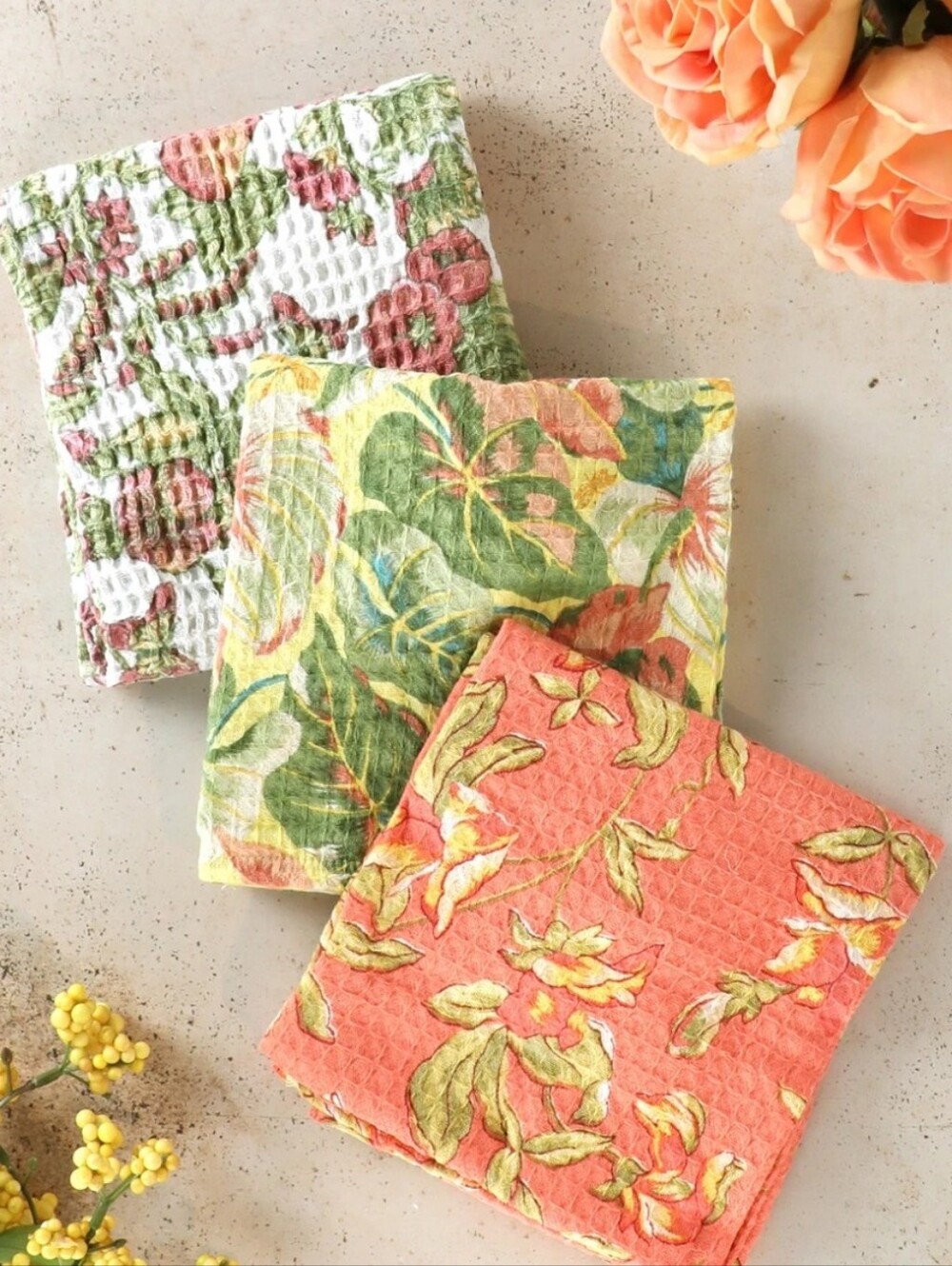 New! April Cornell Set Of 3 Tea Towels
